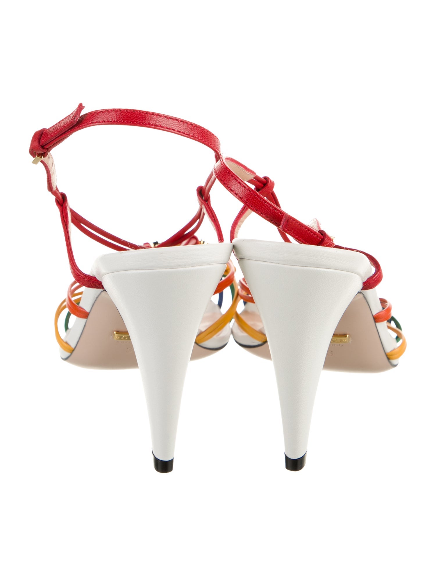 Gucci Interlocking G Logo Leather Slingback Sandals